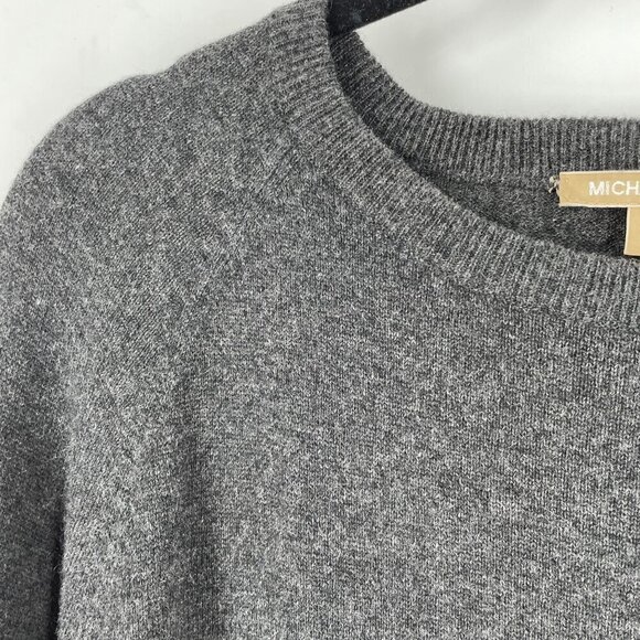 Michael Kors Charcoal Grey 100% Cashmere Long Sleeve Crew Sweater Dress Medium - Picture 4 of 8